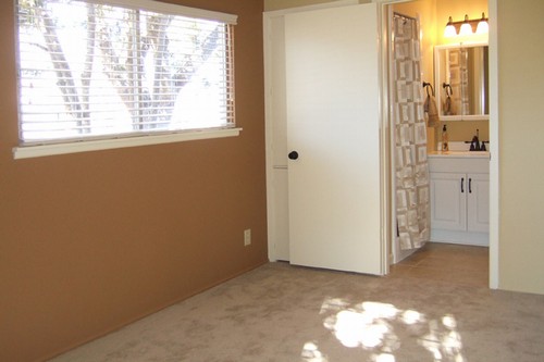 built-in dresser in master bedroom