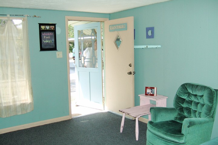 entrance to the quaint beach bungalow, the detached 1-bedroom