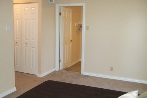 linen closet and large walk-in closet for the master bedroom