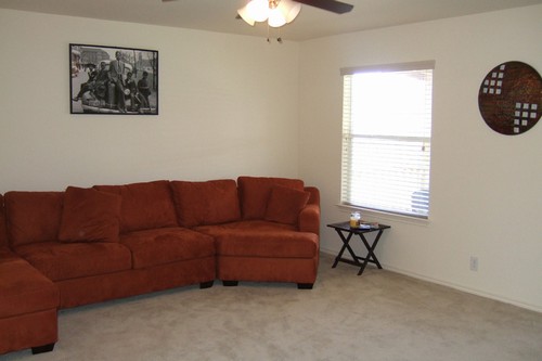 one side of the spacious living room